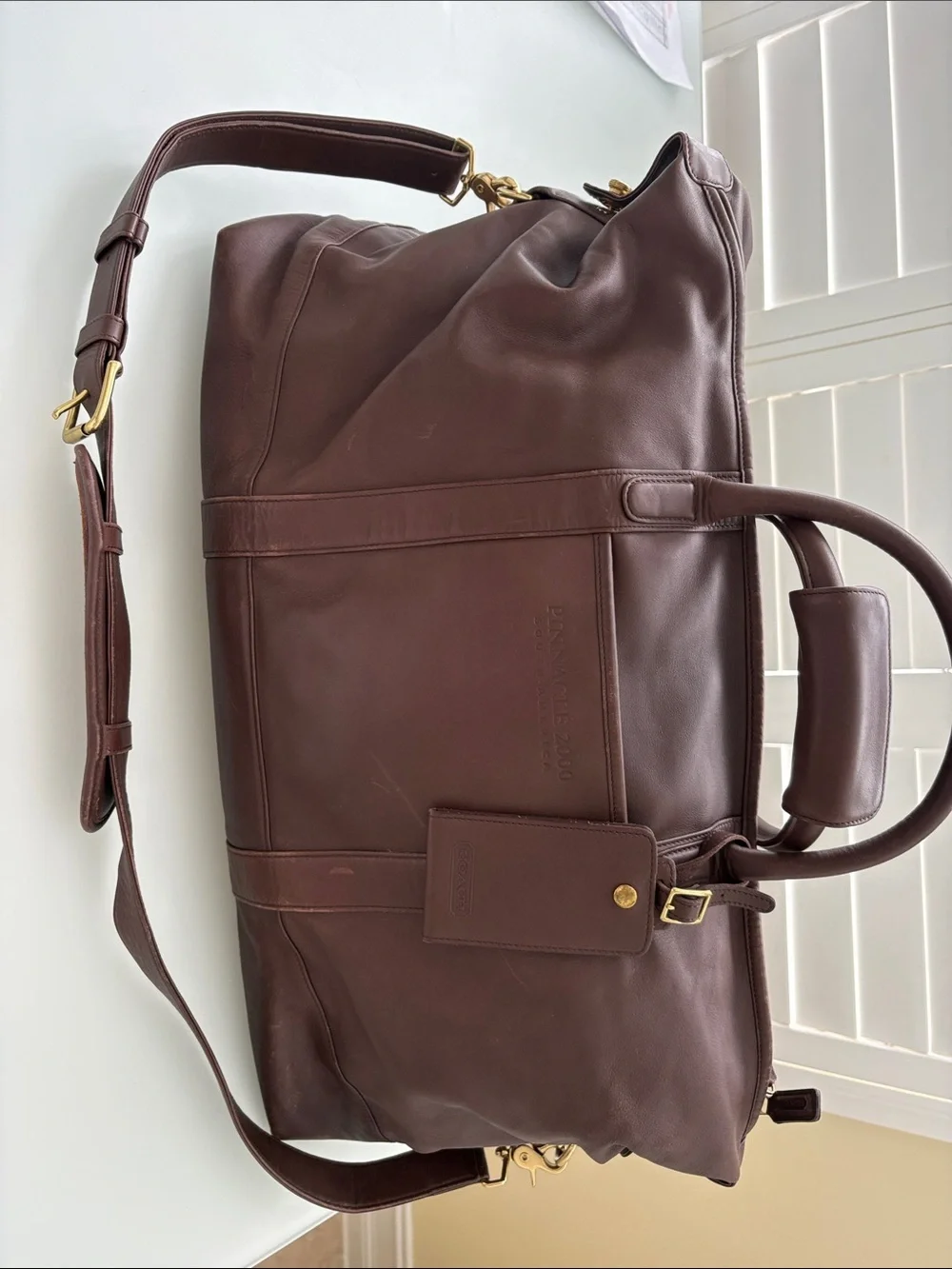 Leather Travel Duffel Bag - Brown - Coach